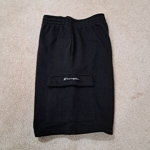 Champion Cargo Track Shorts Boys Size 18/20 XXL Black Active Jogger Shorts